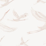 Tapet Zen Oriental cu egrete ilustrate - FLYING CRANES PATERN