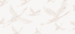 Tapet Zen Oriental cu egrete ilustrate - FLYING CRANES PATERN