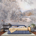 Tapet Zen Oriental cu padure in nuante abstracte - ETHEREAL DAWN