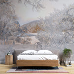 Tapet Zen Oriental cu padure in nuante abstracte - ETHEREAL DAWN