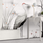 Tapet Zen Oriental cu cocor aflat pe lac - CRIMSON CROWN