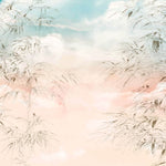 Tapet Zen Oriental cu bambusi abstracti pe un fundal rozaliu - PASTEL BAMBOO