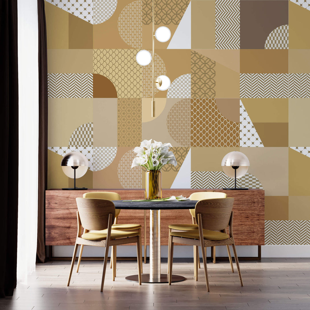 Tapet Japandi cu motive japoneze in forme geometrice - SEAMLESS JAPANESE MOTIF