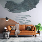 Tapet Japandi cu design abstract in stil japonez cu motive seigaiha - ABSTRACT JAPANDI WATERCOLOR
