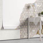 Tapet Japandi cu model abstract cu diverse texturi cu motive japoneze - SHIMMERING SILVER