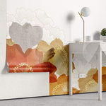 Tapet Japandi cu flori in nuante tomnatice si bujori albi - AUTUMNAL BLOOM