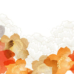 Tapet Japandi cu flori in nuante tomnatice si bujori albi - AUTUMNAL BLOOM