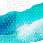 Tapet Japandi cu texturi abstracte in nuante turcoaz cu motive seigaiha - JAPAN BACKGROUND WATERS