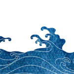 Tapet Japandi cu valuri agitate abstracte cu motive seigaiha - STORMY WATERS