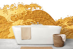 Tapet Japandi cu valuri inalte aurii -  LIQUID GOLD WAVES