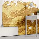 Tapet Japandi cu valuri inalte aurii -  LIQUID GOLD WAVES