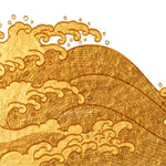 Tapet Japandi cu valuri inalte aurii -  LIQUID GOLD WAVES