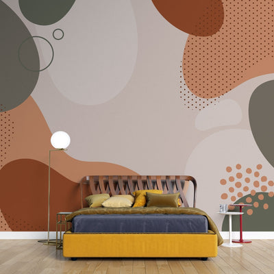 tapet personalizat bohemian arta abstracta tonuri pamantii calm conexiune natura earthy abstract