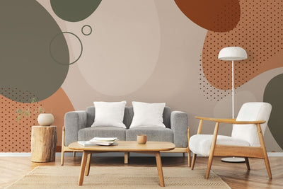 tapet personalizat bohemian arta abstracta tonuri pamantii calm conexiune natura earthy abstract