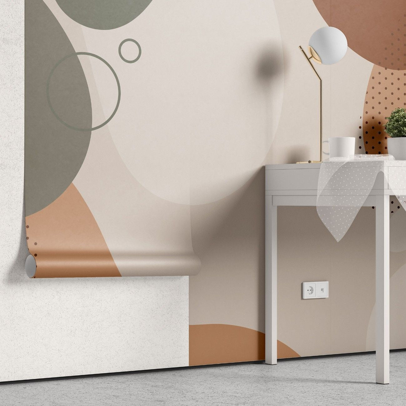 tapet personalizat bohemian arta abstracta tonuri pamantii calm conexiune natura earthy abstract