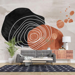 Tapet personalizat bohemian padure salbatica linii artistice fluide spirit liber frumusete simpla natura wildwood lineart