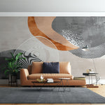 Tapet personalizat bohemian interpretare abstracta oaza culori fade forme fluide liniste frumusete refugiu abstract oasis abstraction