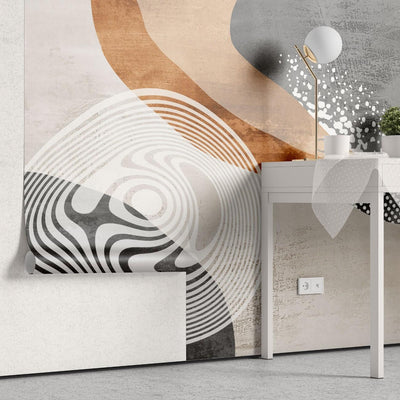 tapet personalizat bohemian interpretare abstracta oaza culori fade forme fluide liniste frumusete refugiu abstract oasis abstraction