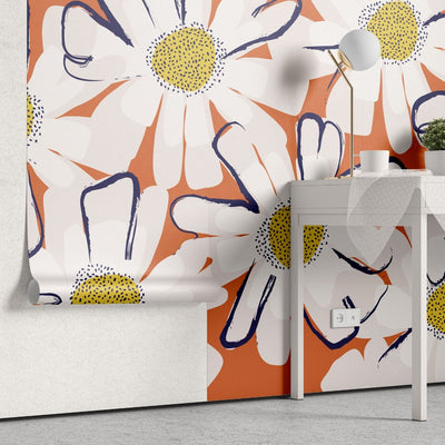 tapet personalizat bohemian margareta vibranta explodeaza culori bucurie zambet energie proaspata casa stil autentic vibrant daisy