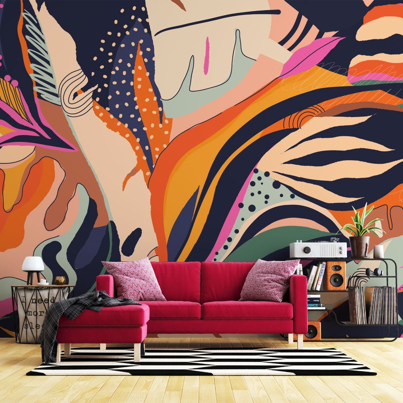 tapet personalizat bohemian reflexia delicata frunze pace echilibru design subtil poezie leaf reflection