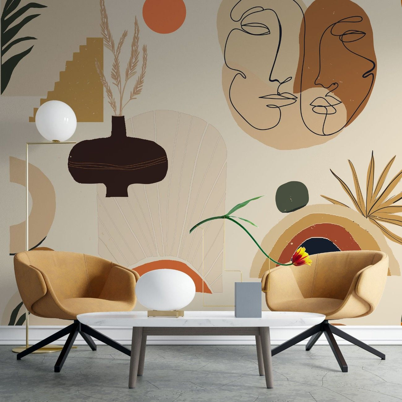 tapet personalizat bohemian motive moderne stil boho design contemporan personalitate culoare modern boho motifs