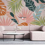 Tapet personalizat bohemian vis tropical luxuriant frunze exotice flori vii evadare relaxanta culoare tropical monstera