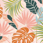 Tapet personalizat bohemian vis tropical luxuriant frunze exotice flori vii evadare relaxanta culoare tropical monstera