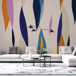 Tapet personalizat bohemian perdea culori fluide vibrante curge armonios dinamism artistic creativitate spatiu color curtain