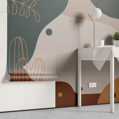 tapet personalizat bohemian orizont desert visator contemplare nuante pastelate peisaje serene decor relaxant dreamy desert horizon