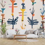 Tapet personalizat bohemian jungla funky stil arhitectural linii moderne exuberanta natura spatiu vibrant caracter funky jungle architectural lifestyle