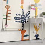 Tapet personalizat bohemian jungla funky stil arhitectural linii moderne exuberanta natura spatiu vibrant caracter funky jungle architectural lifestyle