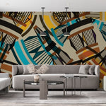 Tapet personalizat bohemian structuri joc vizual fascinant modernitate fluiditate decor looped structures