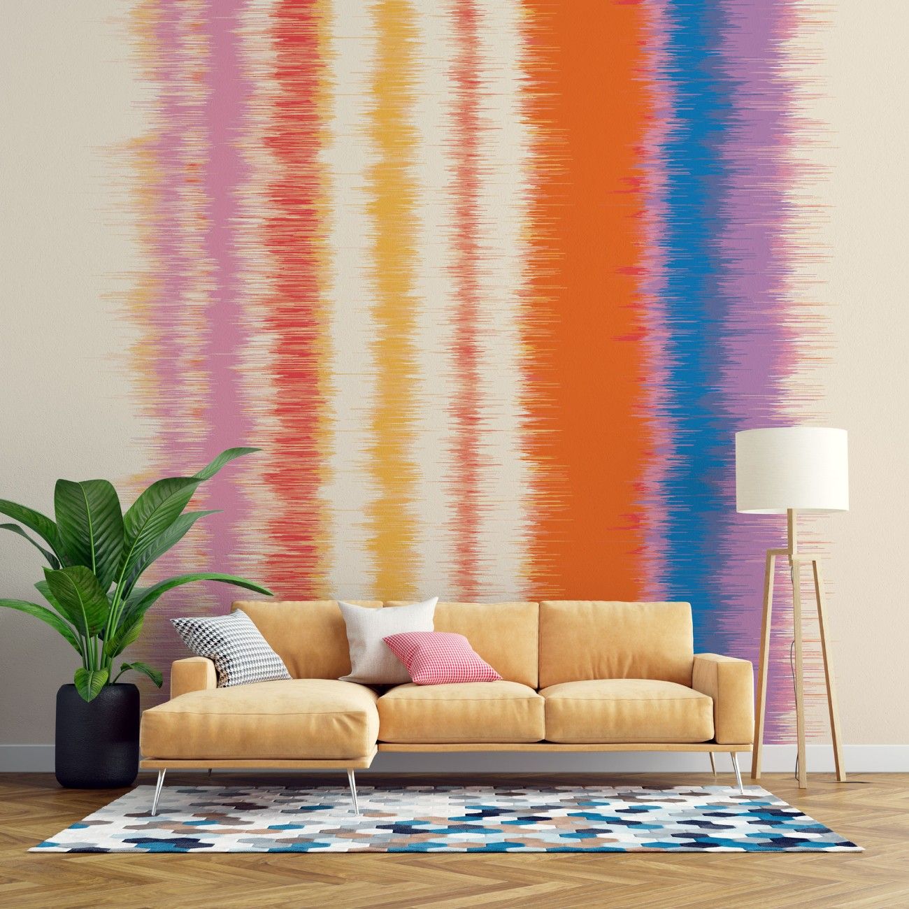 tapet personalizat bohemian in patat textura rustica aspect autentic fundal caracter farmec boem tainted linen