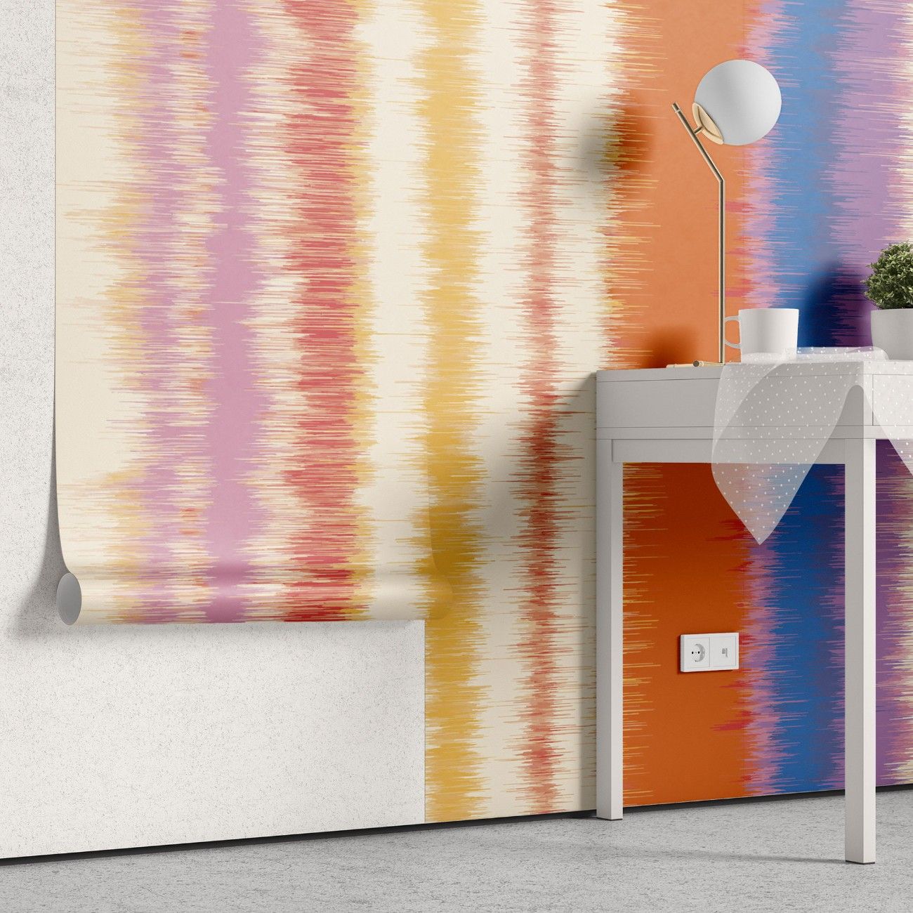 tapet personalizat bohemian in patat textura rustica aspect autentic fundal caracter farmec boem tainted linen