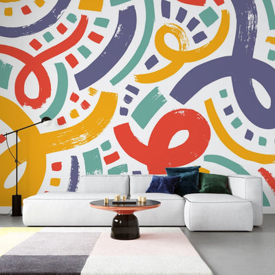 tapet personalizat bohemian design copilaresc bucurie inocenta copilarie culori vesele forme jucause spatiu fantezie childish