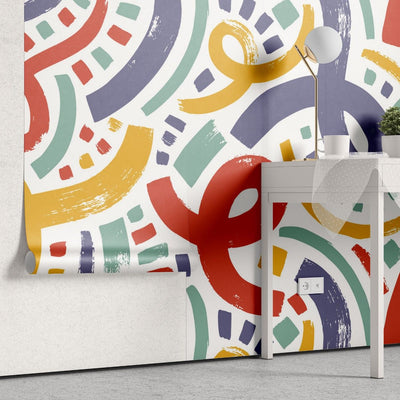tapet personalizat bohemian design copilaresc bucurie inocenta copilarie culori vesele forme jucause spatiu fantezie childish