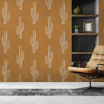 Tapet personalizat bohemian cactus alb eleganta minimalista farmec desertic subtil decor calm inspirat natura white cactus