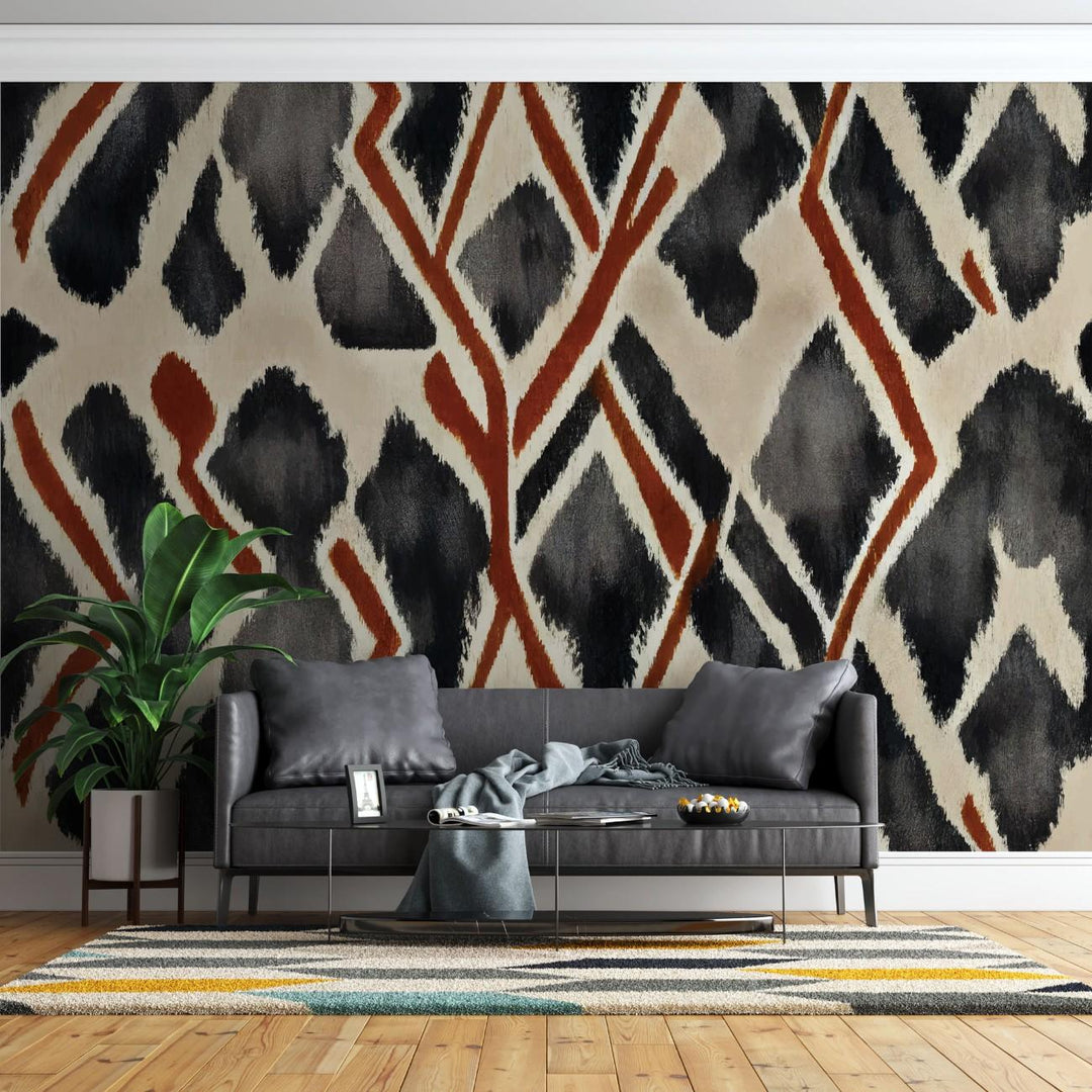 Tapet personalizat bohemian design aztec rustic traditie elemente pamantii atmosfera autentica farmec etnic rustic aztec design