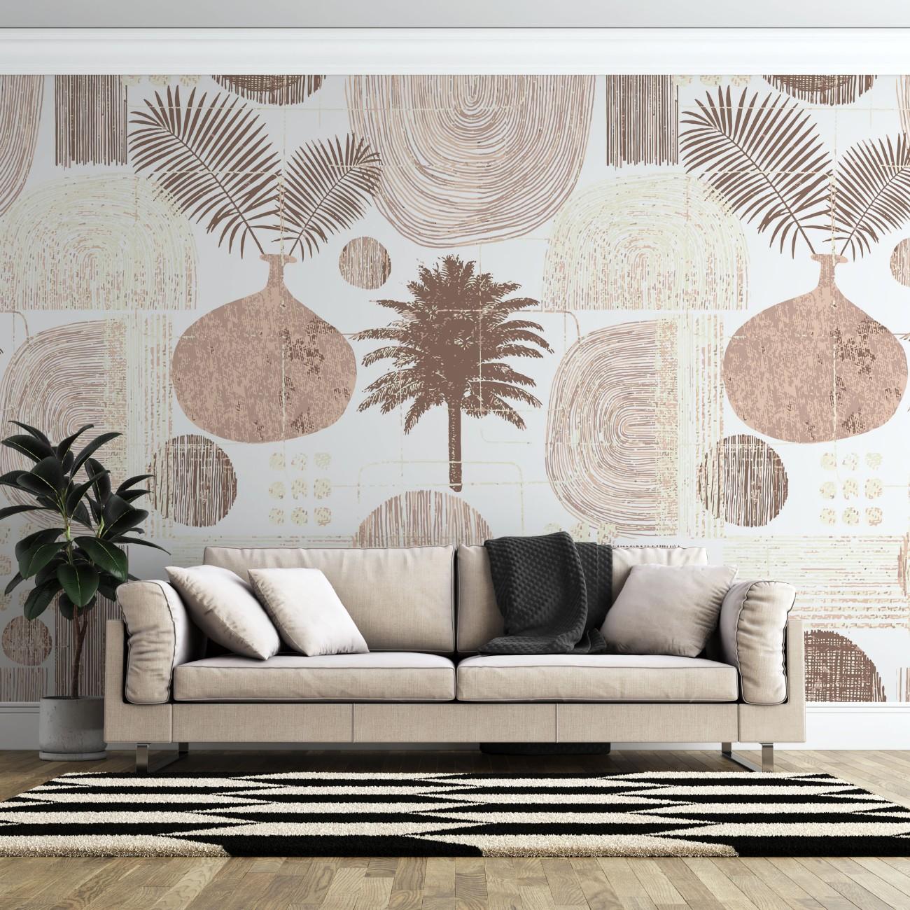 tapet personalizat bohemian arta inspirata teracota caldura autenticitate tonuri pamant design modern expresiv terracotta art