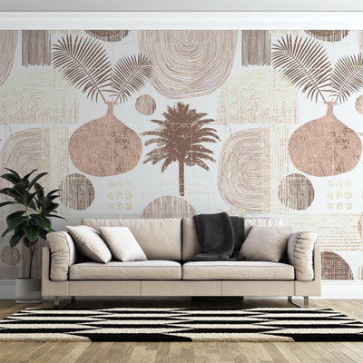 tapet personalizat bohemian arta inspirata teracota caldura autenticitate tonuri pamant design modern expresiv terracotta art