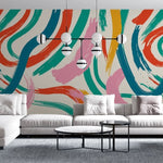 Tapet personalizat bohemian siluete pictate aer artistic misterios esenta forme decor sofisticat paint silhouettes