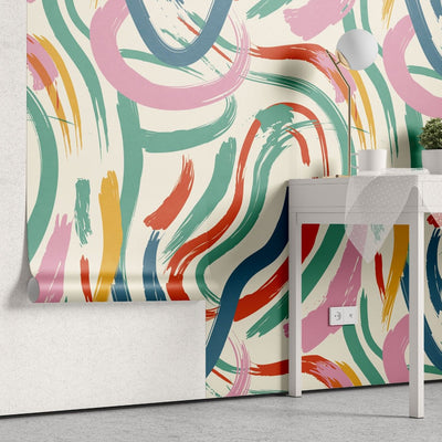 tapet personalizat bohemian siluete pictate aer artistic misterios esenta forme decor sofisticat paint silhouettes