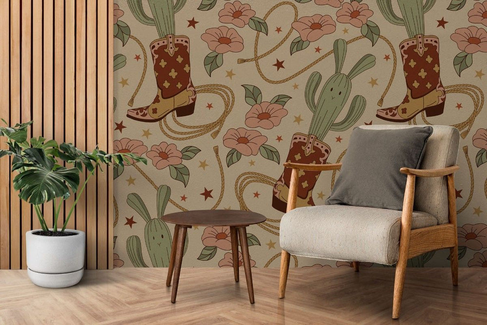 Tapet personalizat bohemian vis cowboy aventura libertate farmec rustic indraznet decor cowboy dream