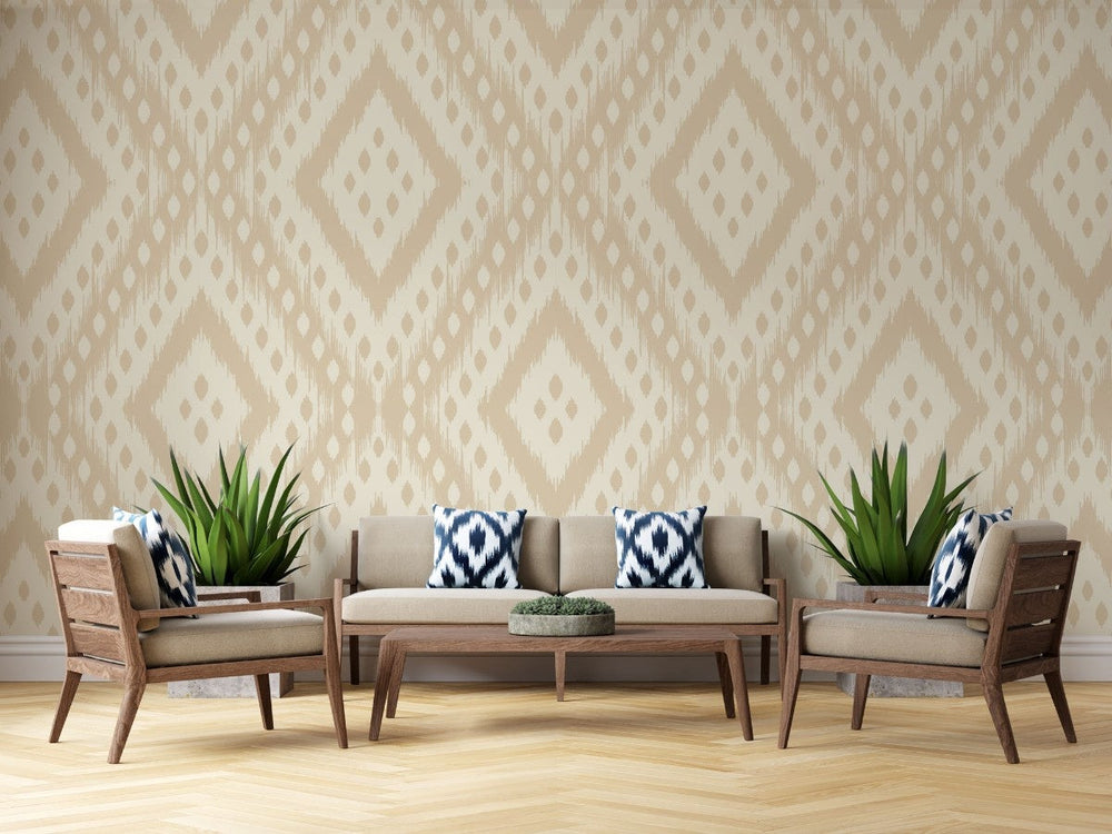 Tapet personalizat bohemian motive aztece nuante crem eleganta farmec etnic subtil decor sofisticat autentic cream aztec