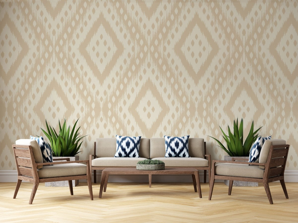tapet personalizat bohemian motive aztece nuante crem eleganta farmec etnic subtil decor sofisticat autentic cream aztec
