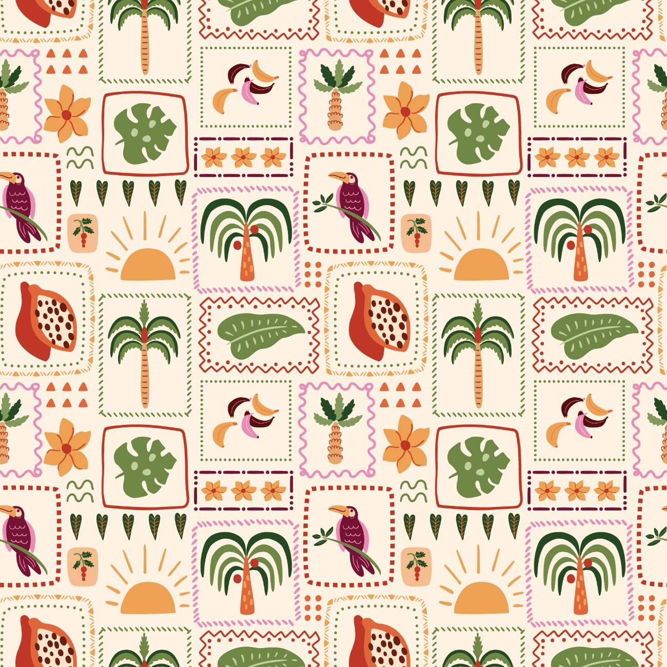tapet personalizat bohemian inspiratie tropicala culori exotice dinamism tropical atmosfera vibranta pasiune maracuja