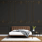 Tapet personalizat arhitectural walls design rafinat nuante negru aspect sofisticat modern profunzime stil incapere refined black