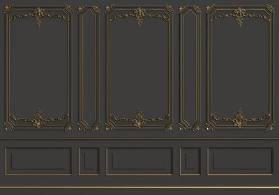 tapet personalizat arhitectural walls design rafinat nuante negru aspect sofisticat modern profunzime stil incapere refined black