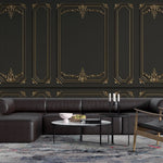 Tapet personalizat arhitectural walls boiserie regala intunecata mister eleganta luxurianta spatiu atmosfera dramatica impunatoare dark royal boiserie