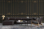Tapet personalizat arhitectural walls boiserie regala intunecata mister eleganta luxurianta spatiu atmosfera dramatica impunatoare dark royal boiserie
